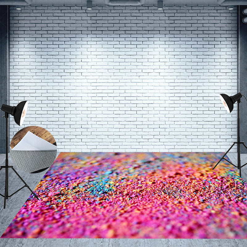 Lofaris Colorful Pigment Granules Texture Bokeh Floor Mat