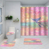 Lofaris Colorful Pink Glittering Mermaid Tail Shower Curtain