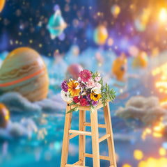 Lofaris Colorful Planet Children Portrait Photo Backdrop