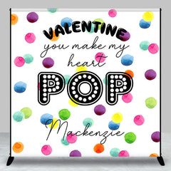 Lofaris Colorful Pop It Custom Name Valentines Day Backdrop