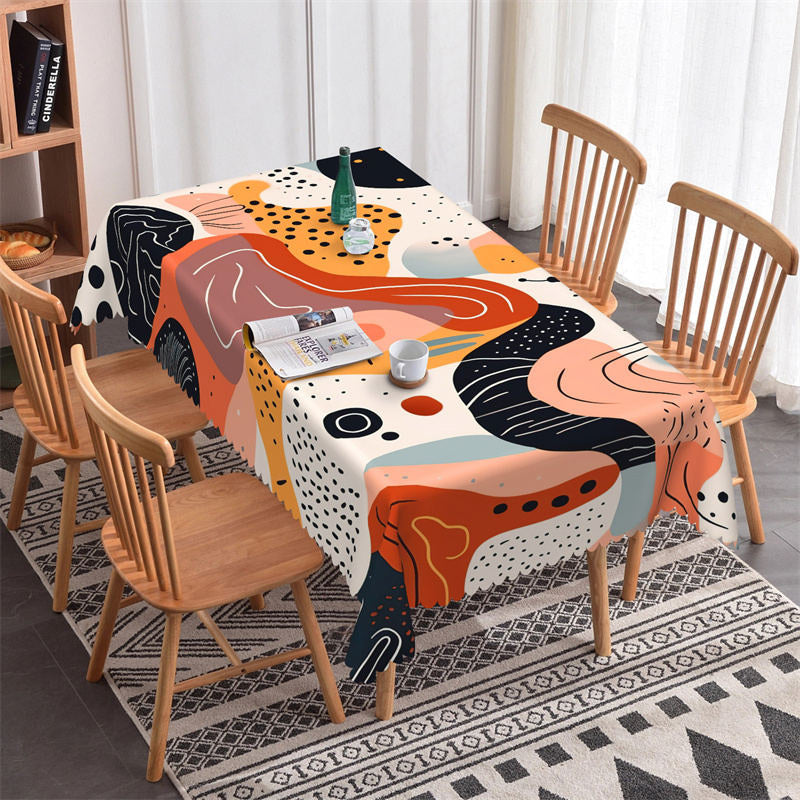Lofaris Colorful Prints Lines Abstract Rectangle Tablecloth