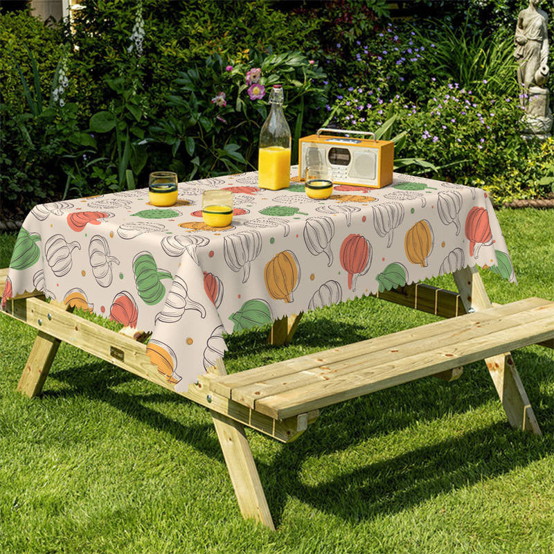 Lofaris Colorful Pumpkin Pattern Repeat Kitchen Tablecloth