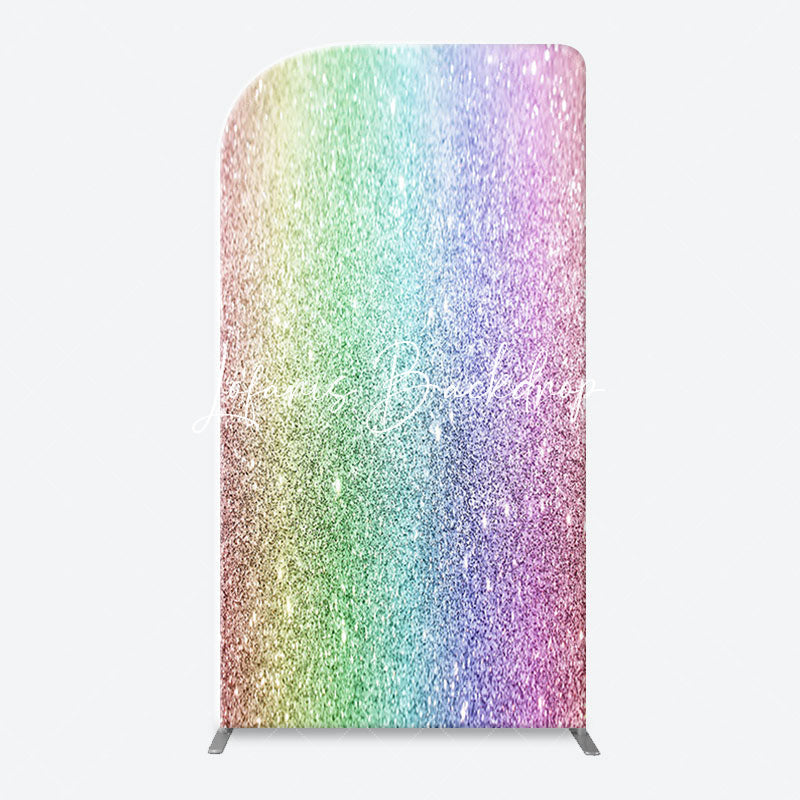 Lofaris Colorful Rainbow Glitter Arch Backdrop For Birthday