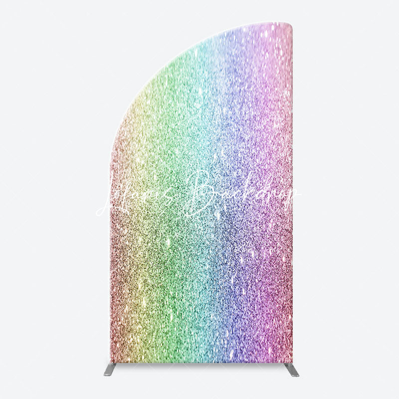 Lofaris Colorful Rainbow Glitter Arch Backdrop For Birthday