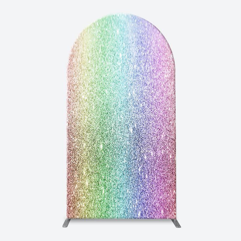 Lofaris Colorful Rainbow Glitter Arch Backdrop For Birthday