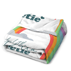 Lofaris Colorful Rainbow Little Sweetie Custom Name Blanket