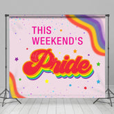 Lofaris Colorful Rainbow Stars Sequins Pride Month Backdrop
