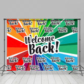 Lofaris Colorful Rainbow Welcome Back To School Backdrop
