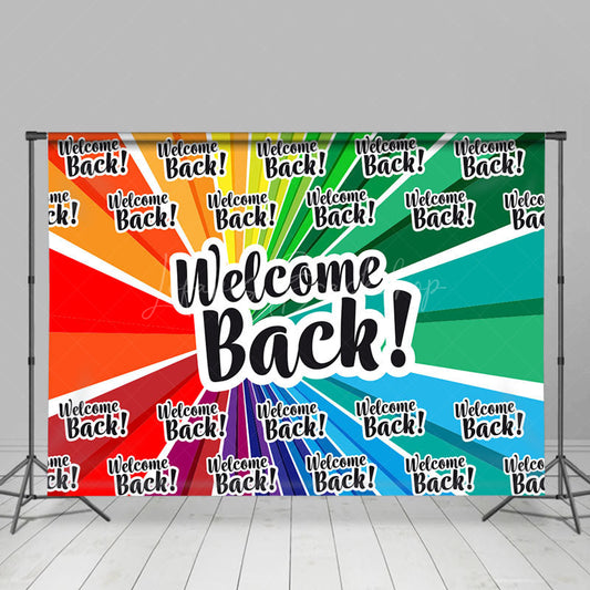 Lofaris Colorful Rainbow Welcome Back To School Backdrop