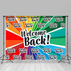 Lofaris Colorful Rainbow Welcome Back To School Backdrop