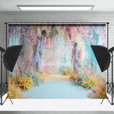 Lofaris Colorful Retro Wall Floral Wedding Photo Backdrop