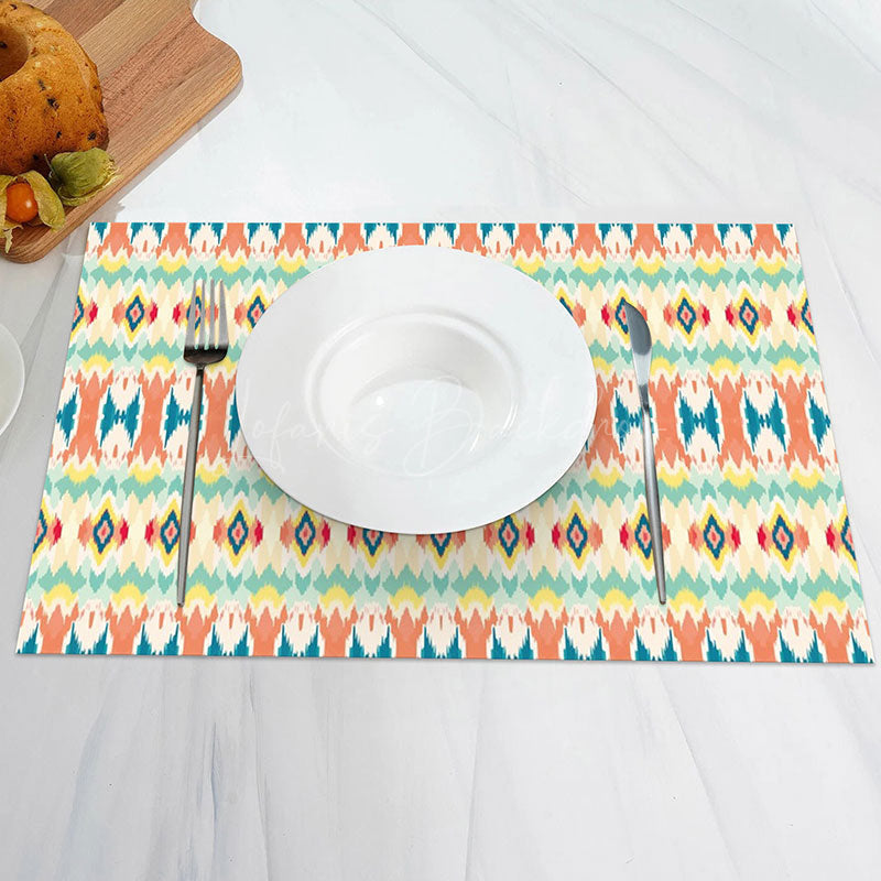 Lofaris Colorful Seamless Pattern Dining Set Of 4 Placemats