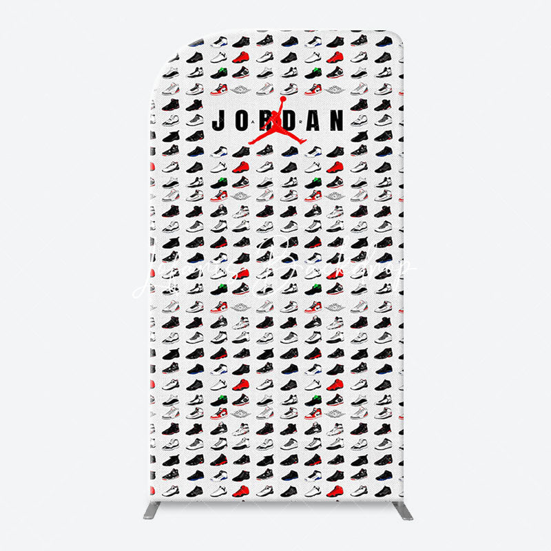 Lofaris Colorful Sneakers Sports Theme Arch Birthday Backdrop