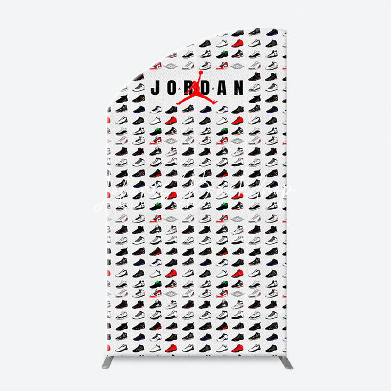 Lofaris Colorful Sneakers Sports Theme Arch Birthday Backdrop