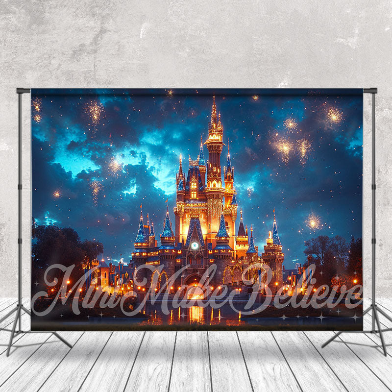 Lofaris Colorful Sparkle Night Castle Backdrop For Photo