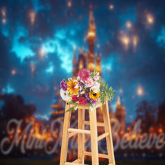 Lofaris Colorful Sparkle Night Castle Backdrop For Photo