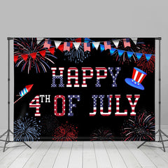 Lofaris Colorful Sparks Black Backdrop For Independence Day Party