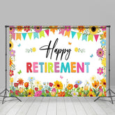 Lofaris Colorful Spring Flowers Happy Retirement Backdrop