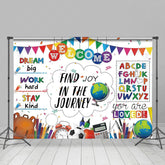Lofaris Colorful Stationery Welcome Back To School Backdrop