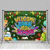 Lofaris Colorful Stationery Welcome Back To School Backrop