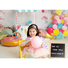 Lofaris Colorful Sweet Candy Store Balloons Birthday Backdrop