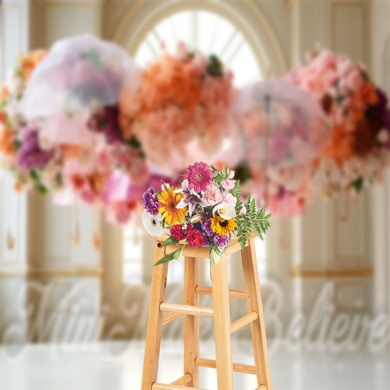 Lofaris Colorful Transparent Flower Umbrella Floral Backdrop
