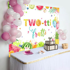 Lofaris Colorful Twotti Frutti Parrot 2nd Birthday Backdrop