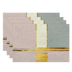 Lofaris Colors Block Golden Morden Fabric Set Of 4 Placemats