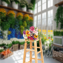 Lofaris Colors Flower Green Leaf Door Spring Photo Backdrop