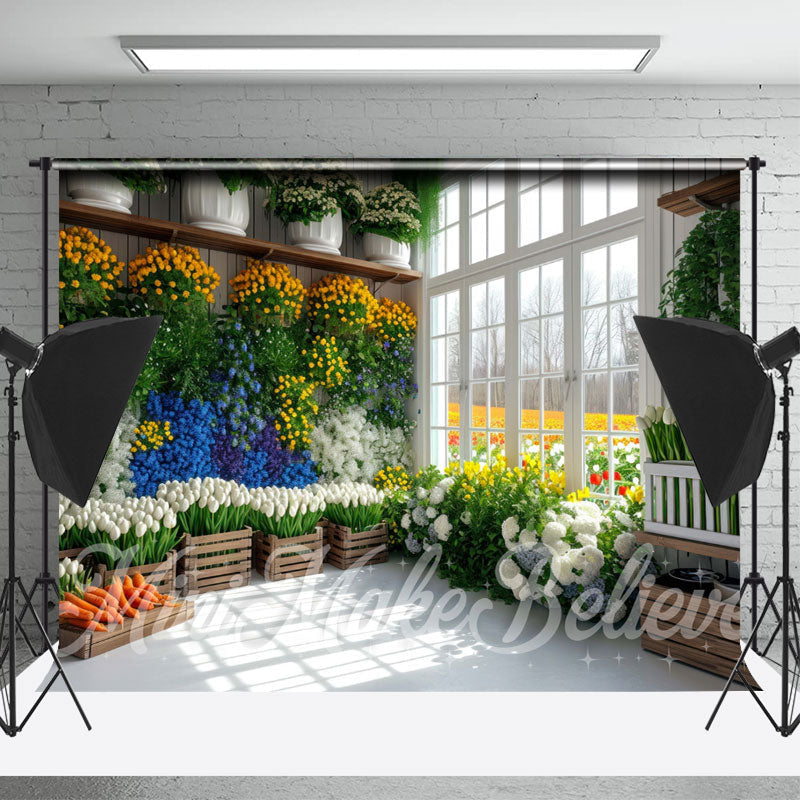 Lofaris Colors Flower Green Leaf Door Spring Photo Backdrop