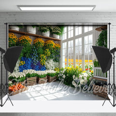 Lofaris Colors Flower Green Leaf Door Spring Photo Backdrop
