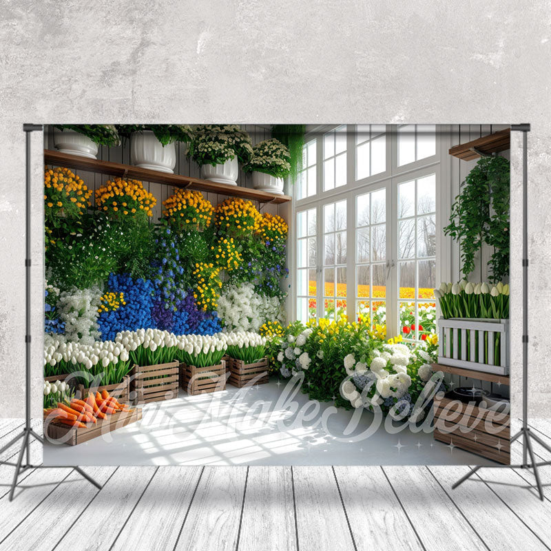 Lofaris Colors Flower Green Leaf Door Spring Photo Backdrop