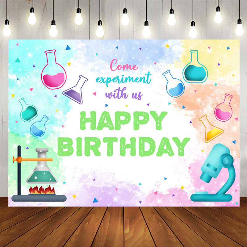 Lofaris Come Experiment Chemistry Theme Birthday Backdrop
