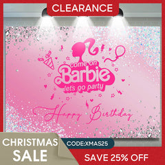 Lofaris (Ship In 24HR) Lets Go Party Diamond Pink Girls Birthday Backdrop