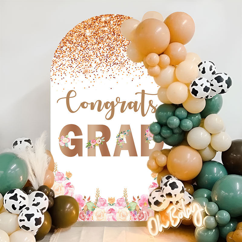 Lofaris Congrats Colorful Flowers Graduation Arch Backdrop