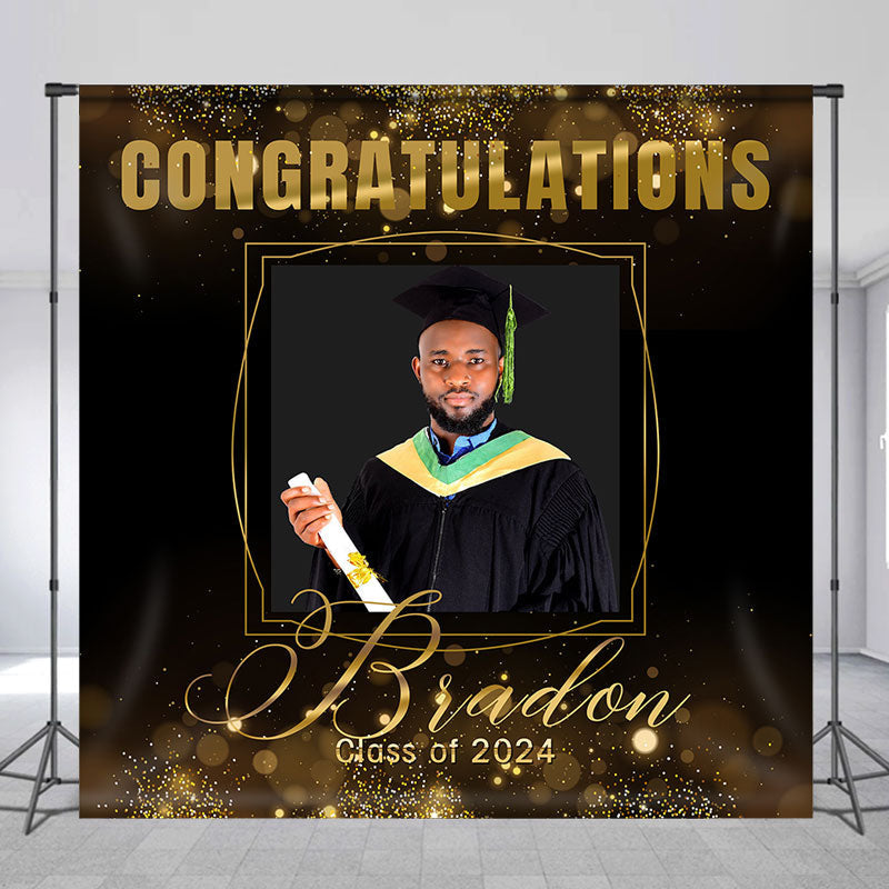 Lofaris Congratulation Dark Custom Photo Graduation Backdrop