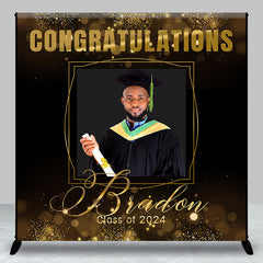 Lofaris Congratulation Dark Custom Photo Graduation Backdrop