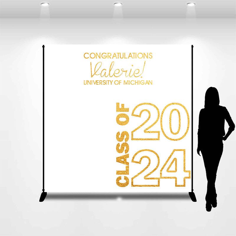 Lofaris Congratulations White Custom Graduation Backdrop
