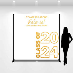 Lofaris Congratulations White Custom Graduation Backdrop