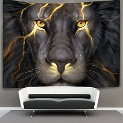 Lofaris Cool Majestic Mighty Domineering Black Lion Tapestry