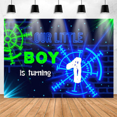 Lofaris Cool Neon Lighting Effect 1th Birthday Backdrop For Boy