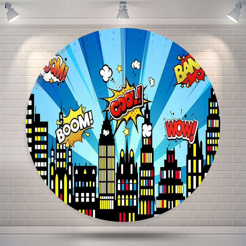 Lofaris Cool Night Country Blue Circle Birthday Backdrop
