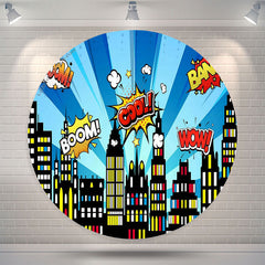 Lofaris Cool Night Country Blue Circle Birthday Backdrop