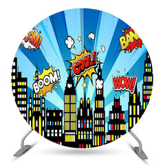 Lofaris Cool Night Country Blue Circle Birthday Backdrop