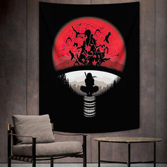 Lofaris Cool Ninja Raven Red Black Tapestry For Room Decor
