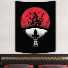 Lofaris Cool Ninja Raven Red Black Tapestry For Room Decor