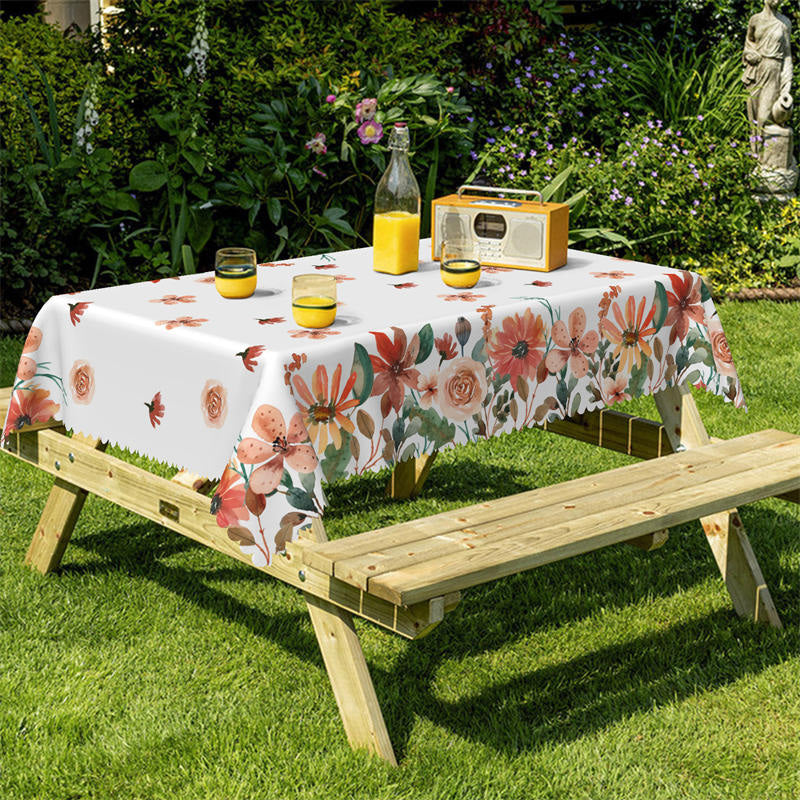 Lofaris Country Flowers Decorative Rectangle Tablecloth
