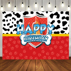 Lofaris Cow Pattern Dog Footprint Birthday Backdrop For Kids
