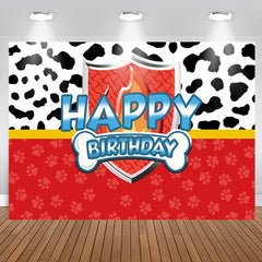 Lofaris Cow Pattern Dog Footprint Birthday Backdrop For Kids