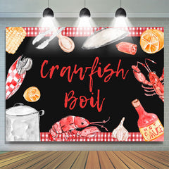 Lofaris Crayfish Boil Hot Sauce Red Plaid Food Party Backdrop